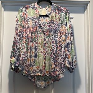 Anthropologie Drapey Sleeved Blouse